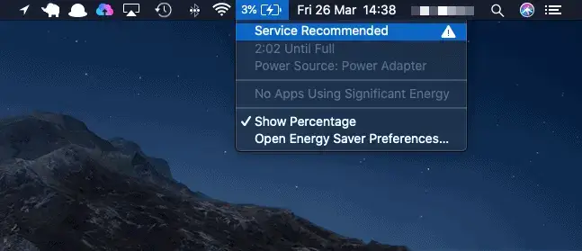 Macbook Battery Service Recommended Warning