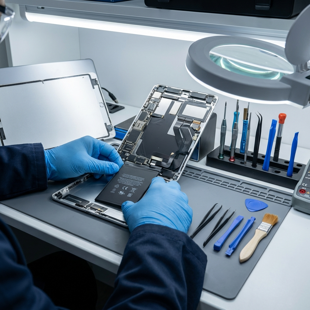 Technician Is Replacing iPad Battery at KissMyMac