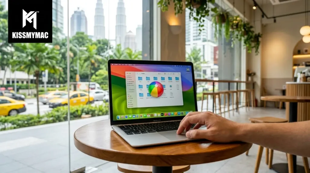 MacBook Air showing the spinning beachball, an early warning sign of MacBook hard disk failure