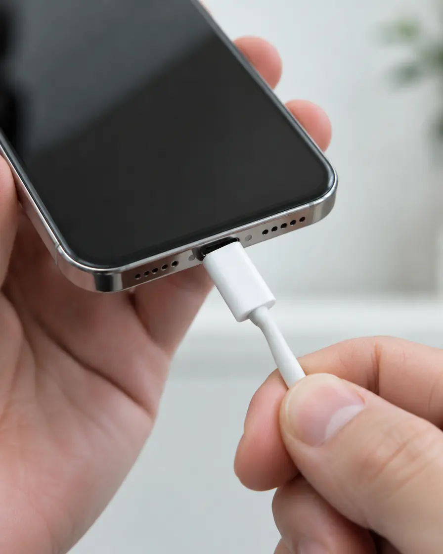 iPhone charging cable loose and only charging at an angle because of a worn charging port