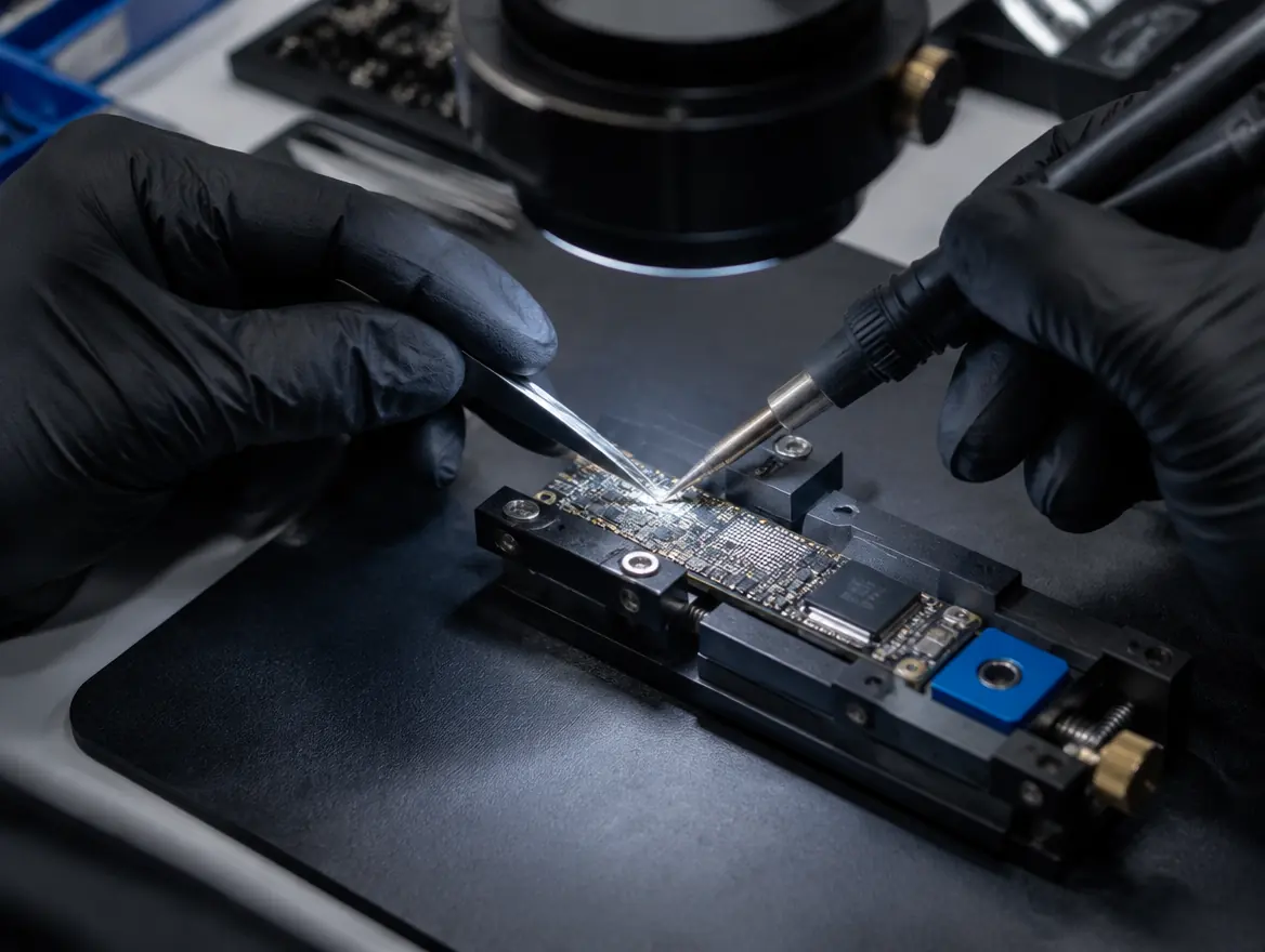 Component-level iPhone logic board repair under a microscope in Malaysia