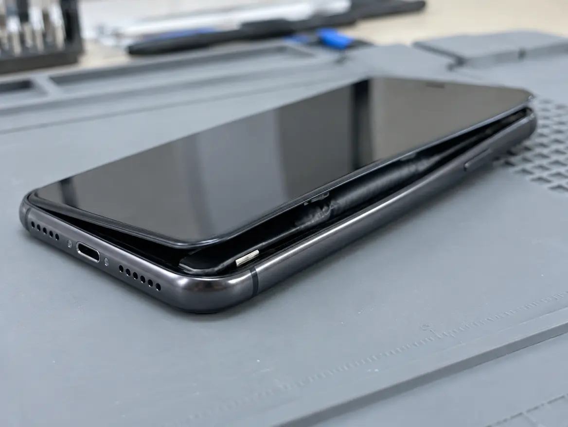 iPhone screen lifting away from the frame because of a swollen battery