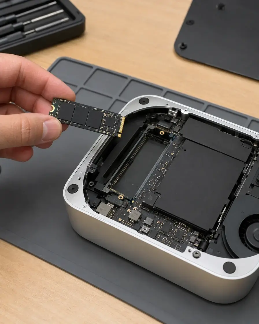 Fitting a larger storage module during an M4 Mac mini SSD upgrade