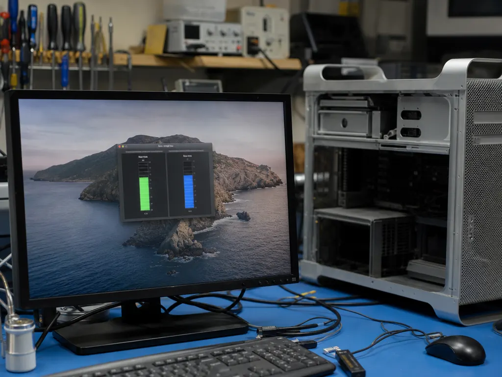 Disk speed test after a Mac Pro SSD upgrade before collection