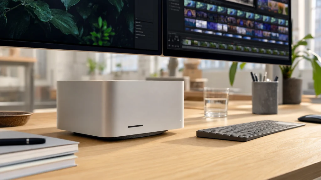 Mac Studio with M2 Ultra on a desk, repaired by KissMyMac in Kuala Lumpur