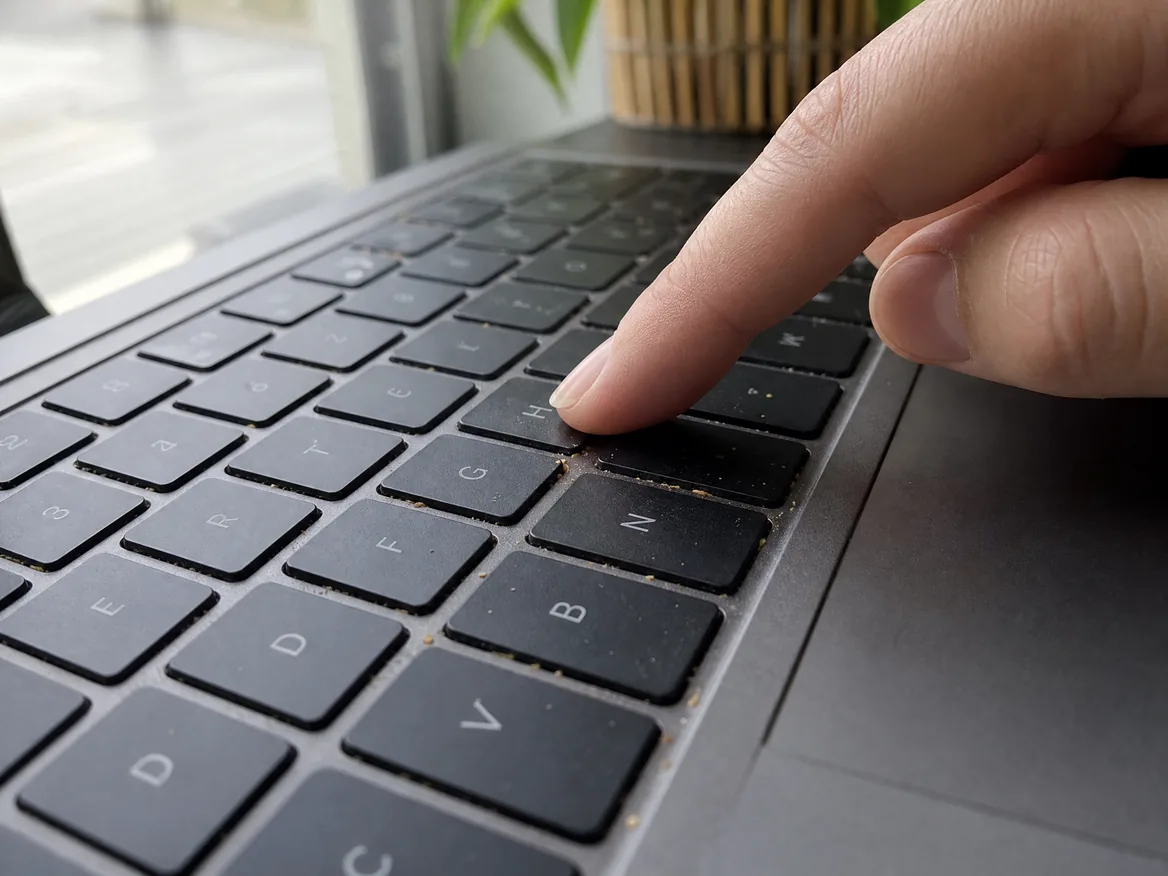 MacBook Pro butterfly keyboard with sticky and repeating keys, a common reason for MacBook keyboard replacement in Malaysia