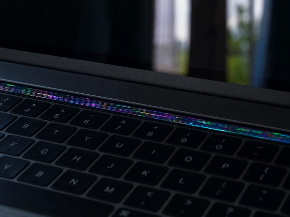 MacBook Pro Touch Bar flickering and glitching, a common reason for MacBook Touch Bar replacement in Malaysia