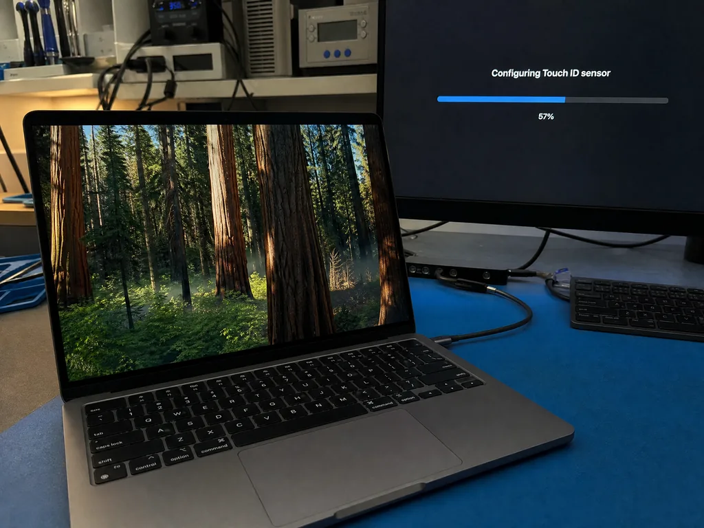 Pairing a new Touch ID sensor to a MacBook with Apple’s configuration system